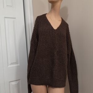 Denver Hayes Women's Brown V-Neck Sweater Size XL
